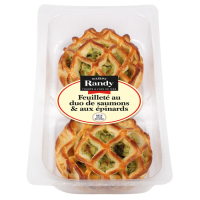 Feuilleté au duo de saumons et aux épinards