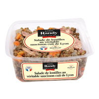 Salade de lentilles au véritable saucisson cuit de Lyon
