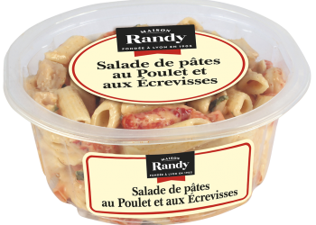 Salade de pâtes au poulet et aux écrevisses 