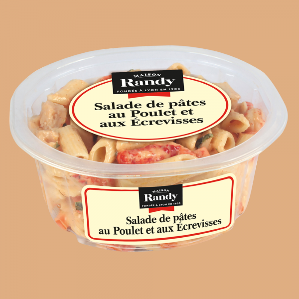 Salade de pâtes au poulet et aux écrevisses 